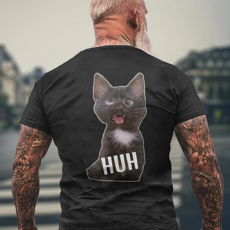 面白いクロスアイドキャットミームハァーファニーキャット メンズTシャツ バックプリント 高齢者への贈り物