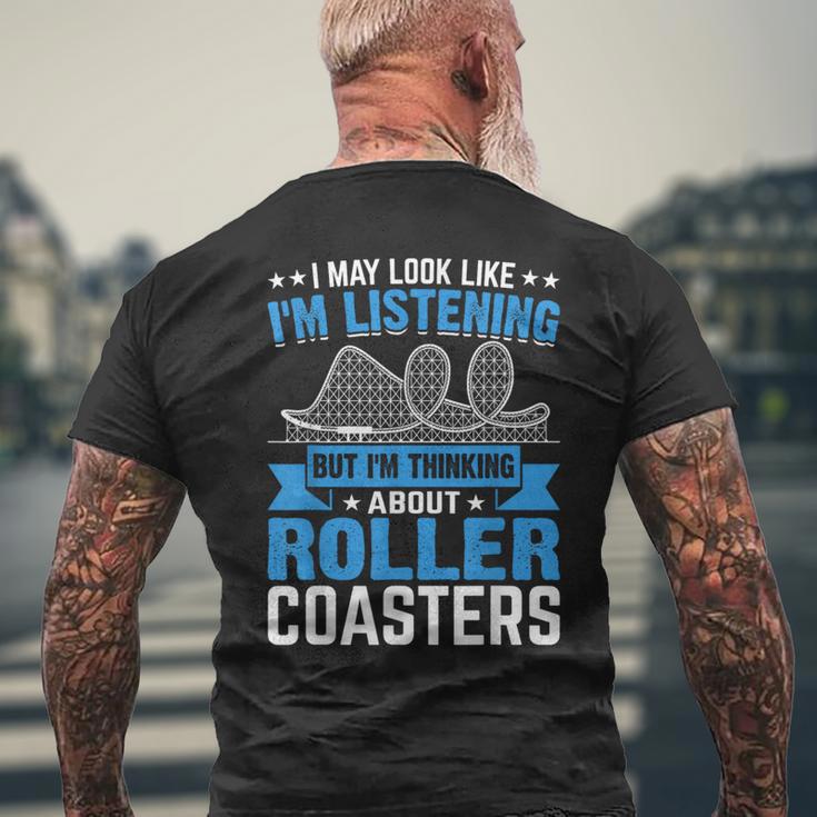 面白いジェットコースター テーマパーク ジェットコースター メンズTシャツ バックプリント 高齢者への贈り物