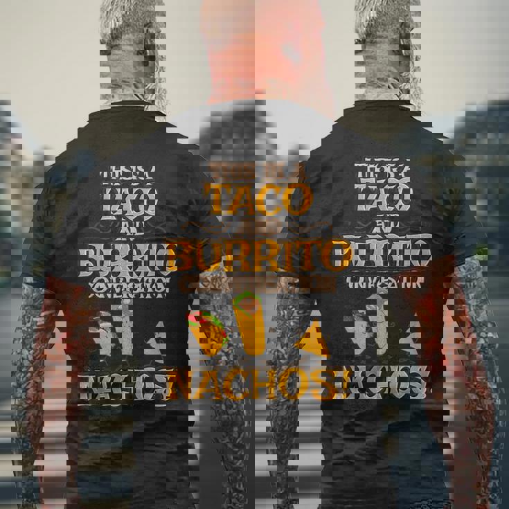 面白いタコス ナチョス ブリトー メキシコ料理 タコス メンズTシャツ バックプリント 高齢者への贈り物