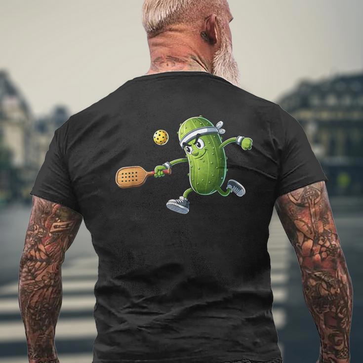 面白いピクルス遊びピックルボール愛好家しゃれピクルスボール付き メンズTシャツ バックプリント 高齢者への贈り物