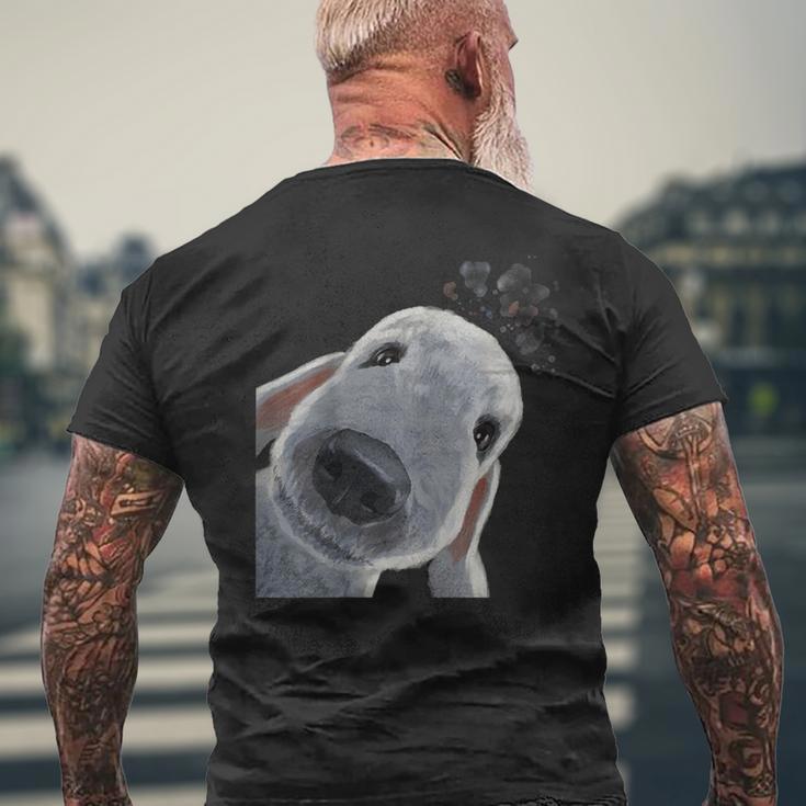 面白い好奇心旺盛な犬のベドリントンテリア メンズTシャツ バックプリント 高齢者への贈り物
