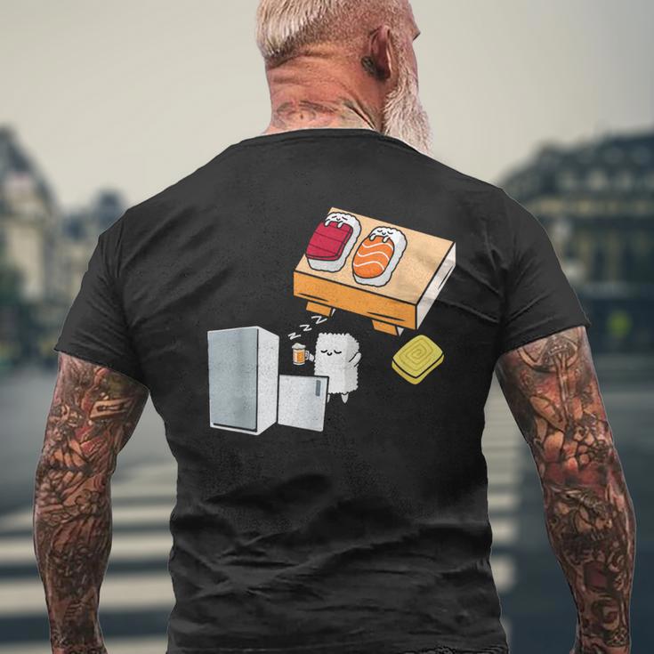 面白い寿司シャツ 日本の刺身 ビール冷蔵庫 メンズTシャツ バックプリント 高齢者への贈り物