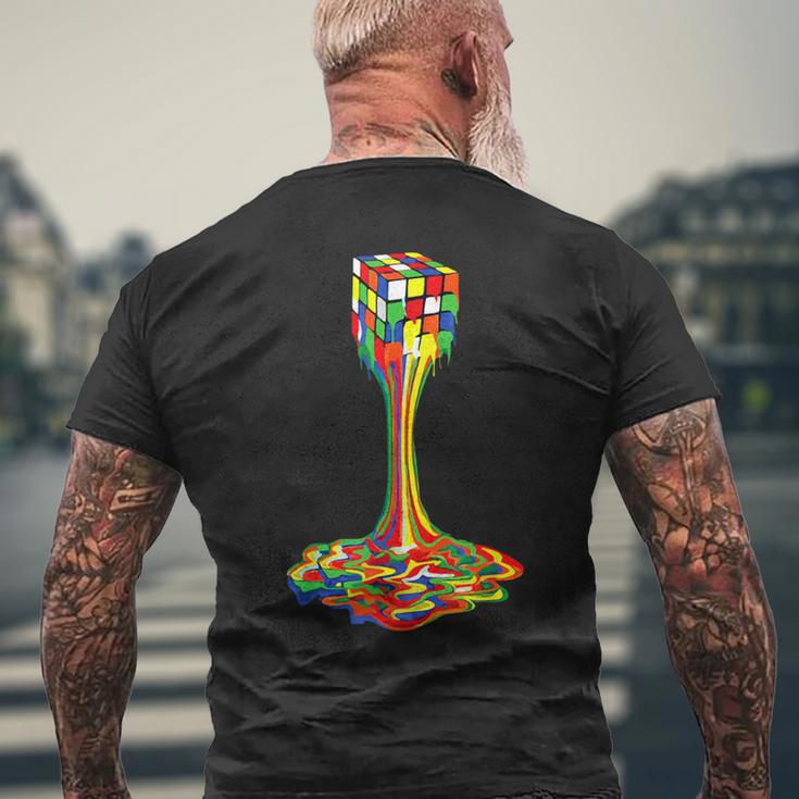 面白い溶けるルービックルービックスルービックスプレイヤーキューブ愛好家。 メンズTシャツ バックプリント 高齢者への贈り物