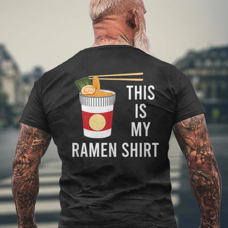 面白い言葉ラーメンどんぶり麺日本食 メンズTシャツ バックプリント 高齢者への贈り物
