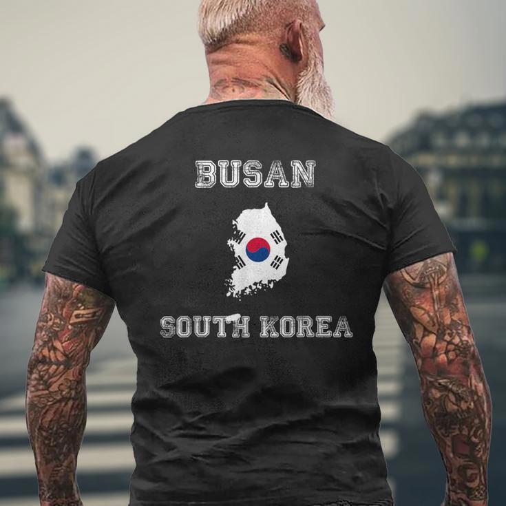 韓国 アンティーク調 旗 釜山 プライド メンズTシャツ バックプリント 高齢者への贈り物