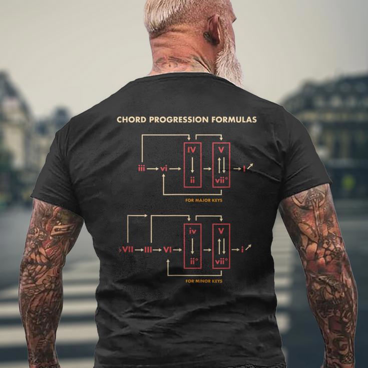 音楽理論 コードフォーミュラ 作曲家の鍵盤 ミュージシャン メンズTシャツ バックプリント 高齢者への贈り物