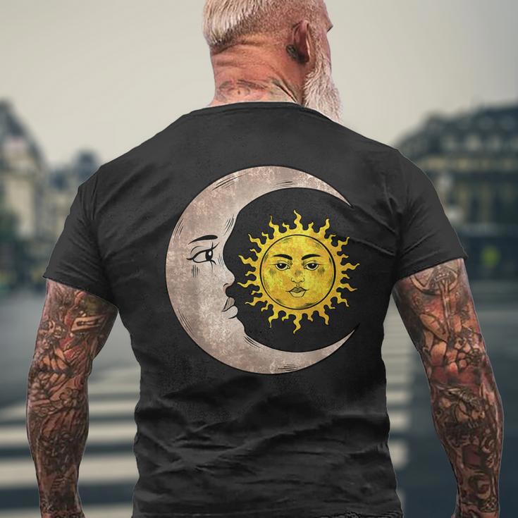魔女 グランジ 美的 三日月 月 太陽 メンズTシャツ バックプリント 高齢者への贈り物