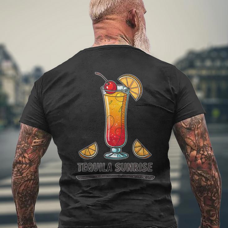 鮮やかなテキーラの日の出ドリンクイラスト メンズTシャツ バックプリント 高齢者への贈り物