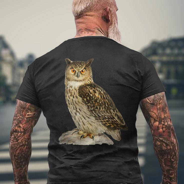 鳥 面白いtシャツ フクロウ ミミズク バードウォッチング 服 メンズ おもしろ グッズ 面白い おしゃれ メンズTシャツ バックプリント 高齢者への贈り物