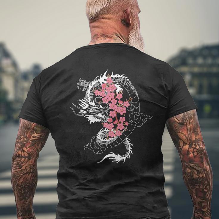 龍 日本の桜文化 長袖tシャツ メンズTシャツ バックプリント 高齢者への贈り物