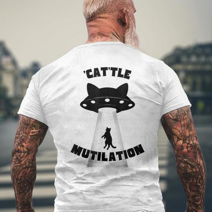 'Cat'tle Mutilation キャットルミューティレーション キャトルミューティレーション 猫 Ufo 宇宙 メンズTシャツ バックプリント 高齢者への贈り物