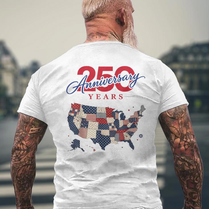250年の独立記念日 愛国心が強い250周年 アメリカ メンズTシャツ バックプリント 高齢者への贈り物