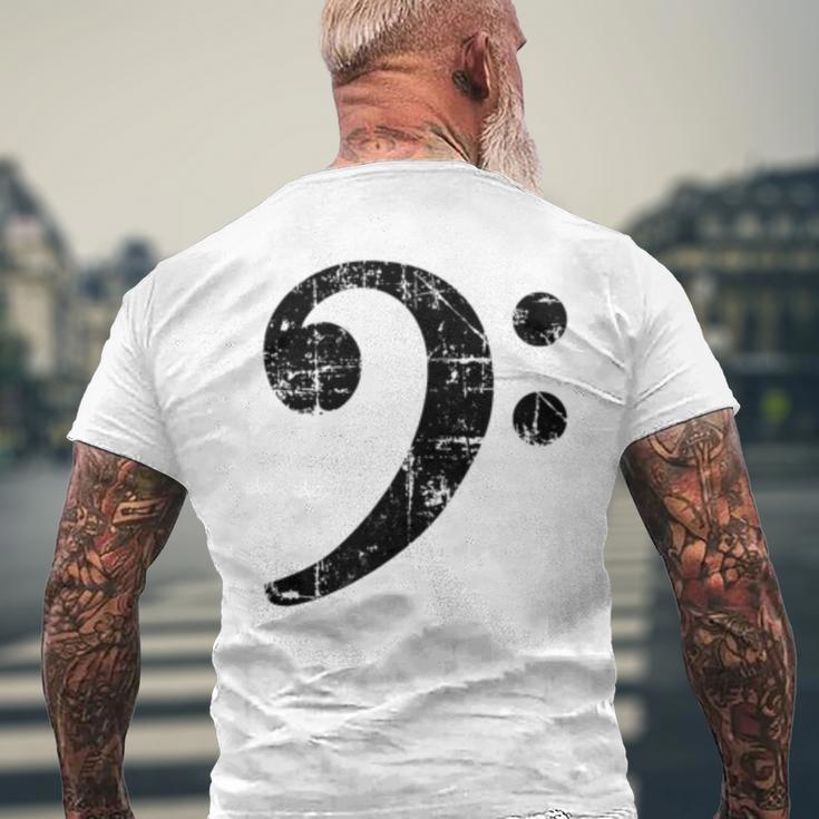 Bass Clef ビンテージブラック左 ベースプレイヤー 長袖tシャツ メンズTシャツ バックプリント 高齢者への贈り物