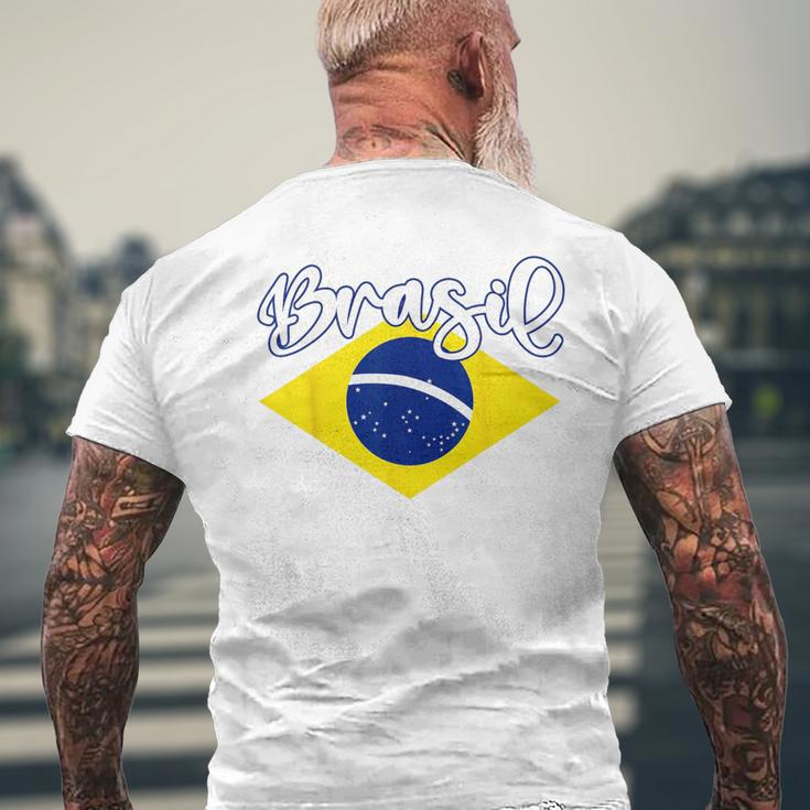 Brazilian Flag Colors National Brazil Brasil メンズTシャツ バックプリント 高齢者への贈り物
