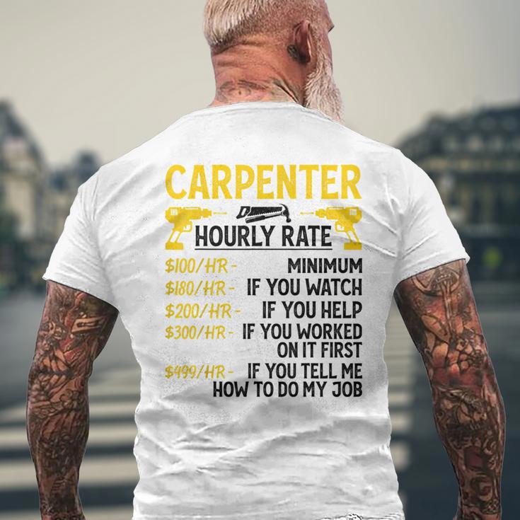 メンズ Carpenter Hourly Rate For Woodworker Carpenter Retro メンズTシャツ バックプリント 高齢者への贈り物