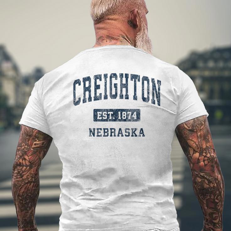 Creighton ネブラスカne ビンテージアスレチックスポーツデザイン メンズTシャツ バックプリント 高齢者への贈り物