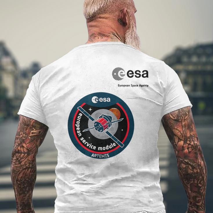 Esa欧州宇宙機関ミッションesmアルテミスパッチ メンズTシャツ バックプリント 高齢者への贈り物