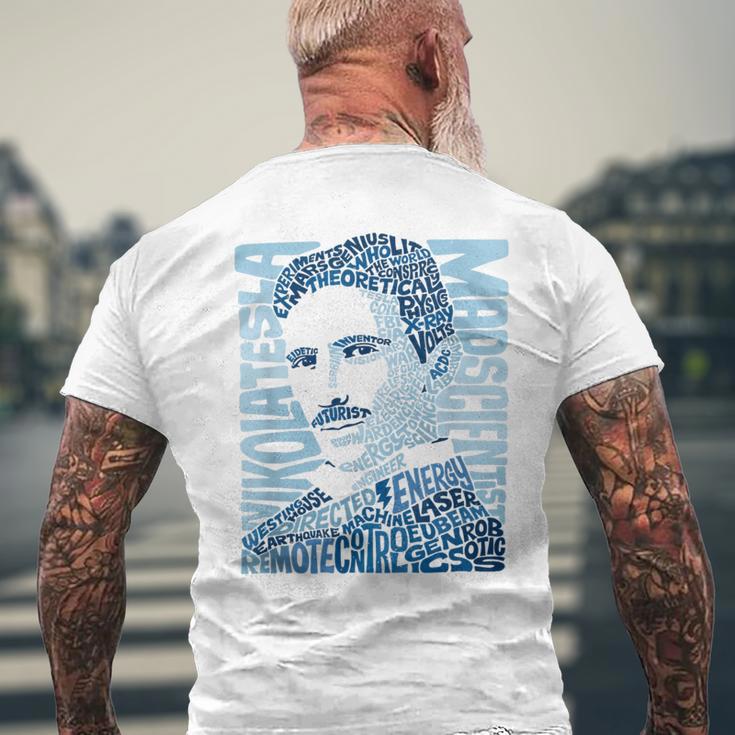 Glitschika s ニコラ・テスライラストtシャツ メンズTシャツ バックプリント 高齢者への贈り物
