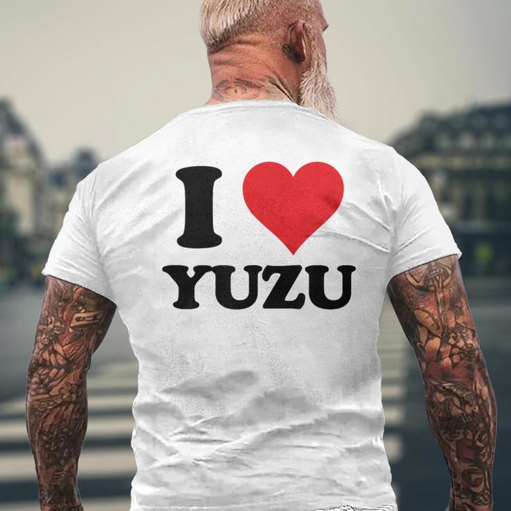 I Heart ゆず ファーストネーム I Love パーソナライズ メンズTシャツ バックプリント 高齢者への贈り物