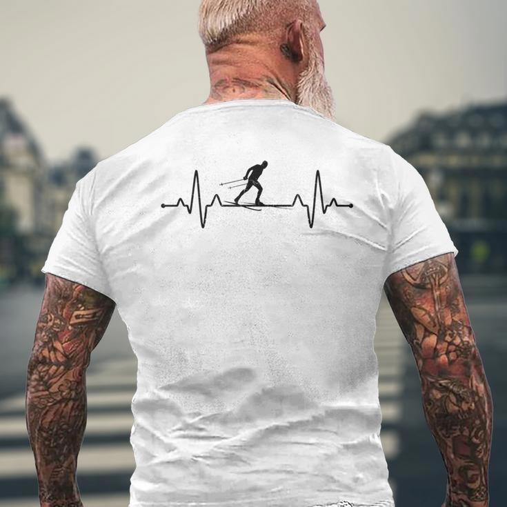 Heartbeat クロスカントリースキー ウィンタースポーツ バイアスロンスキー メンズTシャツ バックプリント 高齢者への贈り物