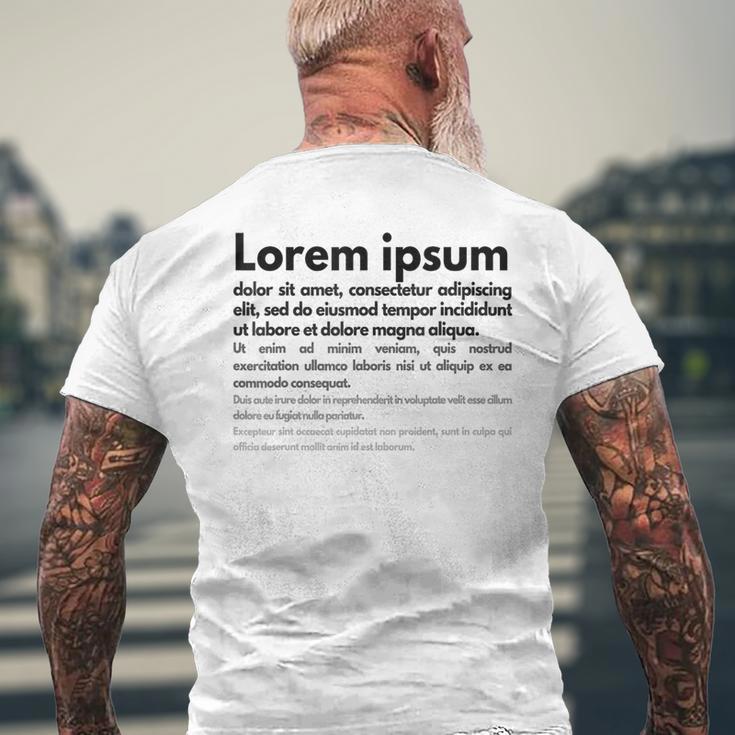 Lorem Ipsum メンズTシャツ バックプリント 高齢者への贈り物
