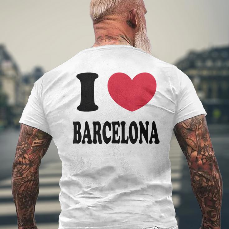 I Love Barcelona バルセロナが大好き メンズTシャツ バックプリント 高齢者への贈り物