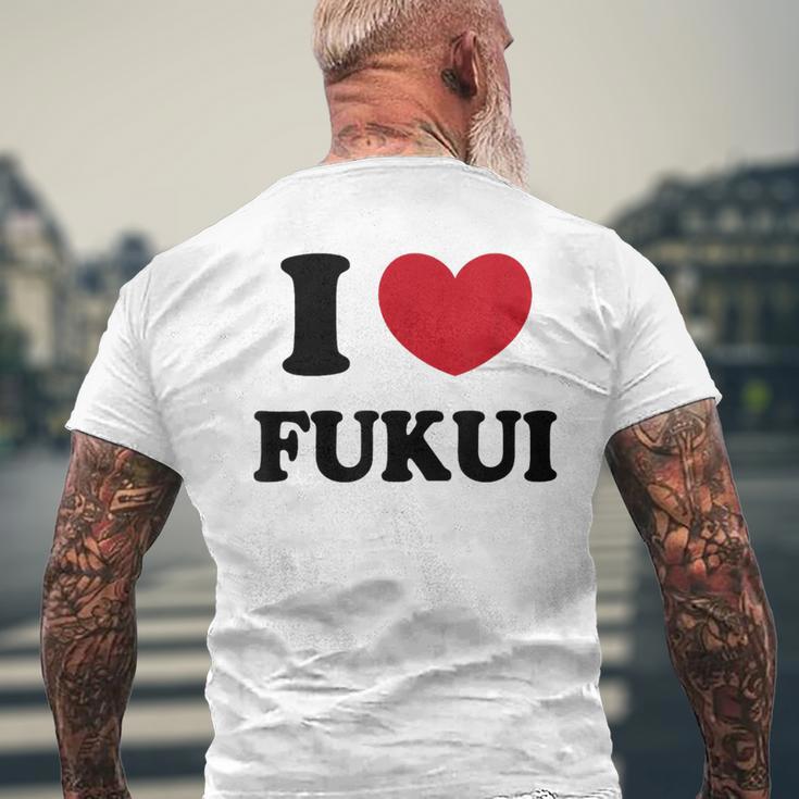 I Love Fukui 福井が大好き メンズTシャツ バックプリント 高齢者への贈り物