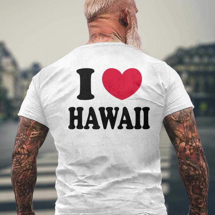 I Love Hawaii ハワイが大好き メンズTシャツ バックプリント 高齢者への贈り物