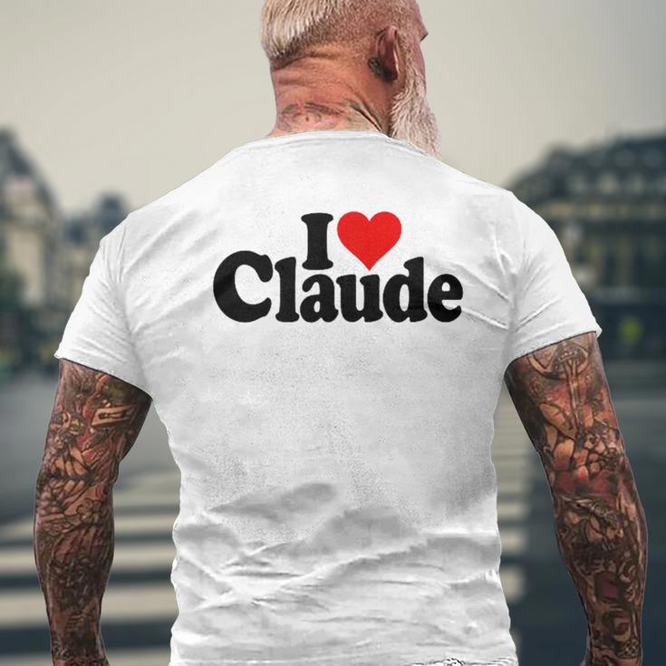 I Love Heart Claude Namee On A メンズTシャツ バックプリント 高齢者への贈り物