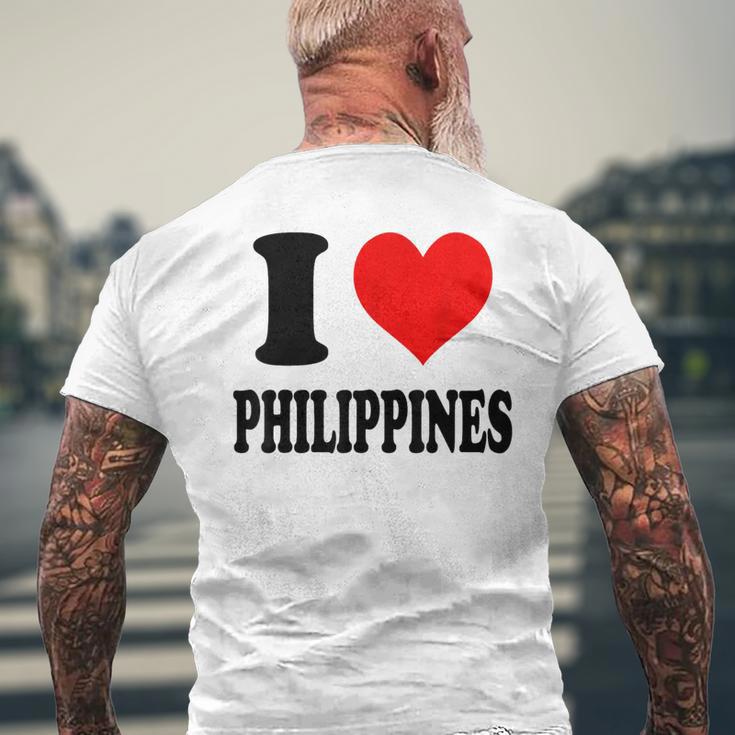 I Love Philippines フィリピン メンズTシャツ バックプリント 高齢者への贈り物