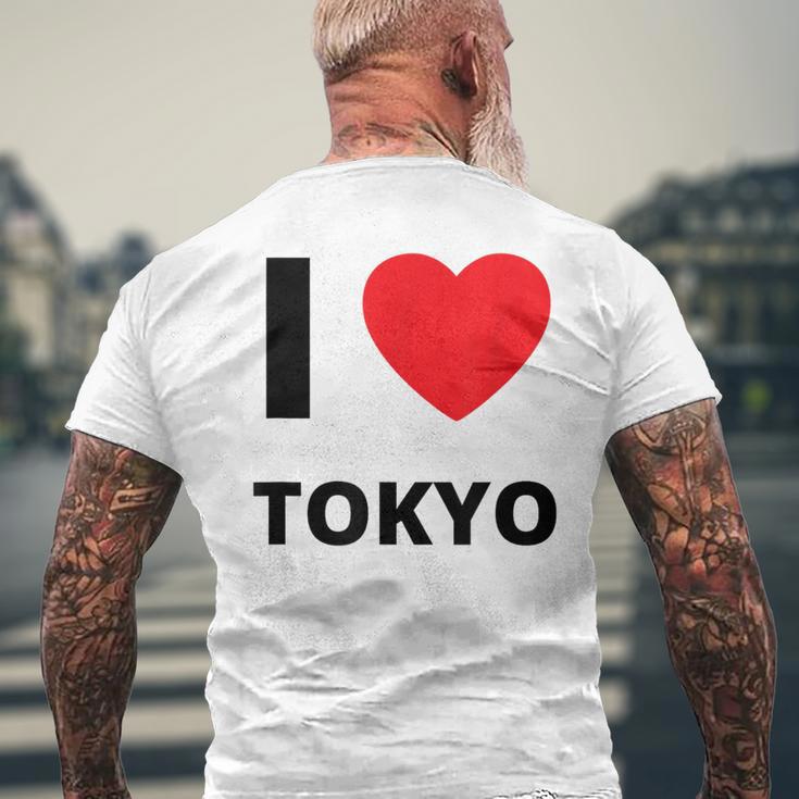 I Love Tokyo Travel Tourist メンズTシャツ バックプリント 高齢者への贈り物