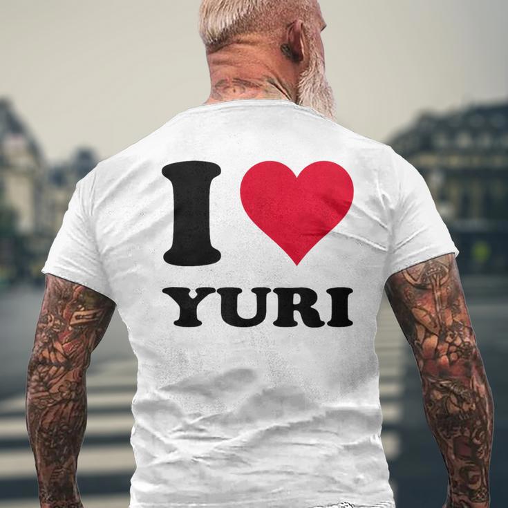 I Love Yuri メンズTシャツ バックプリント 高齢者への贈り物