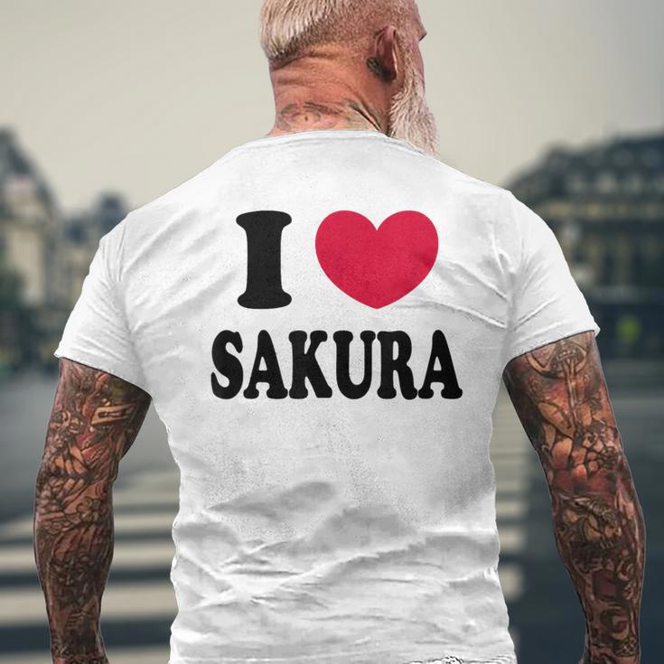 I Loveakura 桜が大好き メンズTシャツ バックプリント 高齢者への贈り物