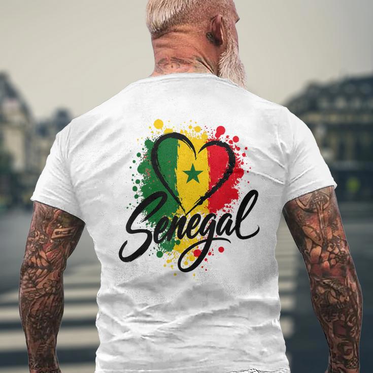 I Loveenegal 休暇 旅行 旗 お土産 ハート ツーリスト メンズTシャツ バックプリント 高齢者への贈り物