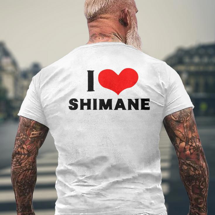 I Lovehimane 愛 ハート 島根 島根県 日本 お土産 かわいい おしゃれ メンズTシャツ バックプリント 高齢者への贈り物
