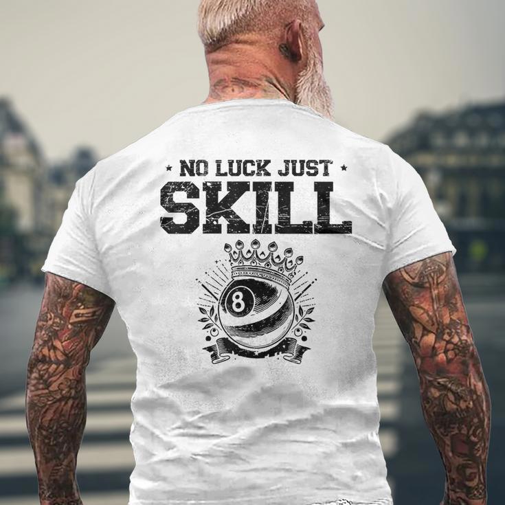 No Luck Justkill ビリヤードキュー プールスヌーカー メンズTシャツ バックプリント 高齢者への贈り物