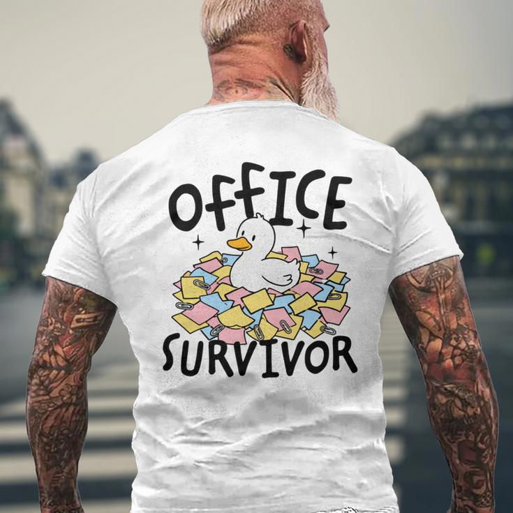 Officeurvivor かわいいアヒルの付箋 ユーモア 長袖tシャツ メンズTシャツ バックプリント 高齢者への贈り物