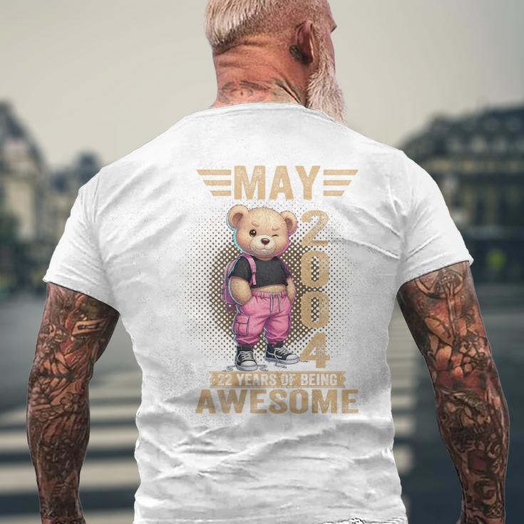 On Back 2004年5月 22歳の誕生日 22歳 テディベア メンズTシャツ バックプリント 高齢者への贈り物