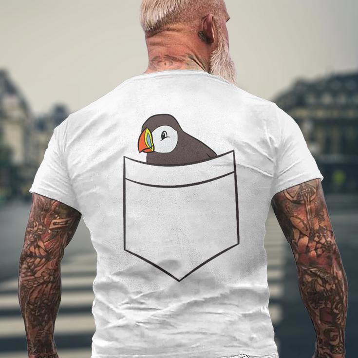 Puffin In The Pocketeabird Iceland Pocket Puffin メンズTシャツ バックプリント 高齢者への贈り物