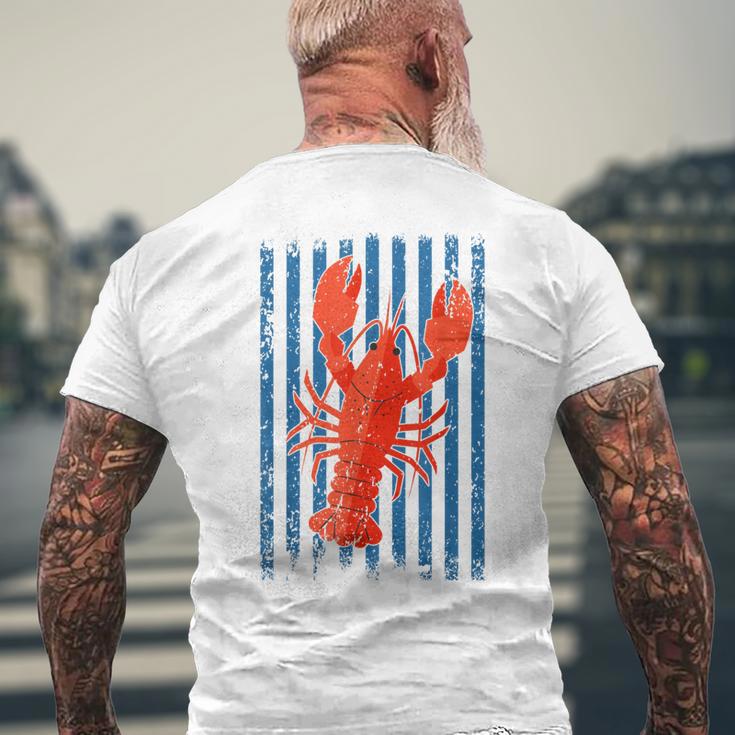Retro Red Lobster Crawfish Vibes Seafood Lovers Summer Vibes Men's T-shirt Back Print Gifts for Old Men