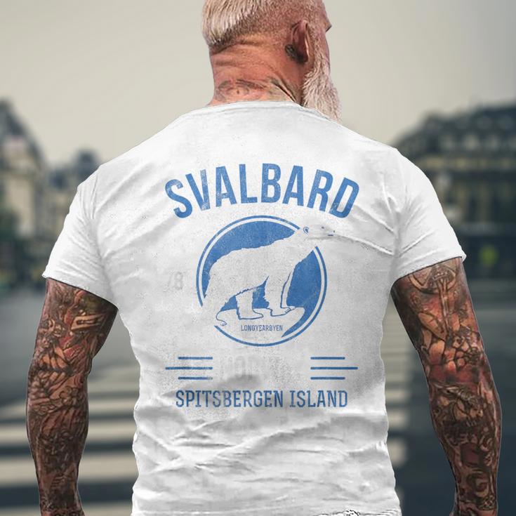 Svalbardpitzbergen ホッキョクグマ ロングイヤービーン ノルウェー ホッキョクグマ メンズTシャツ バックプリント 高齢者への贈り物