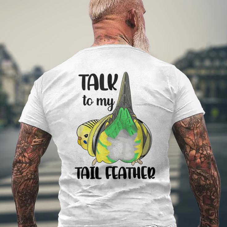 Talk To My Tail 羽 ファニー セキセイバト セキセイインコ メンズTシャツ バックプリント 高齢者への贈り物