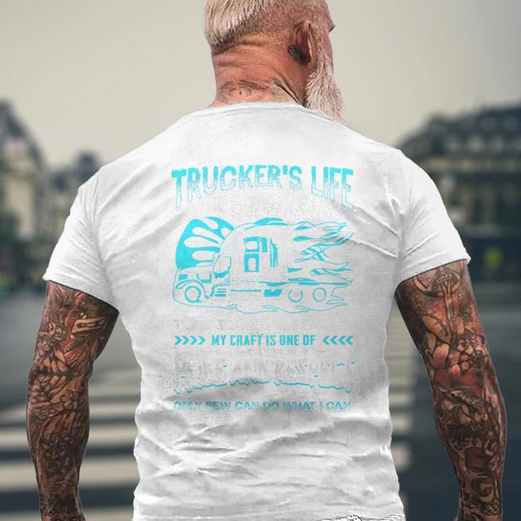 Trucker's Life 面白いトラック運転手トラックバックサイド メンズTシャツ バックプリント 高齢者への贈り物