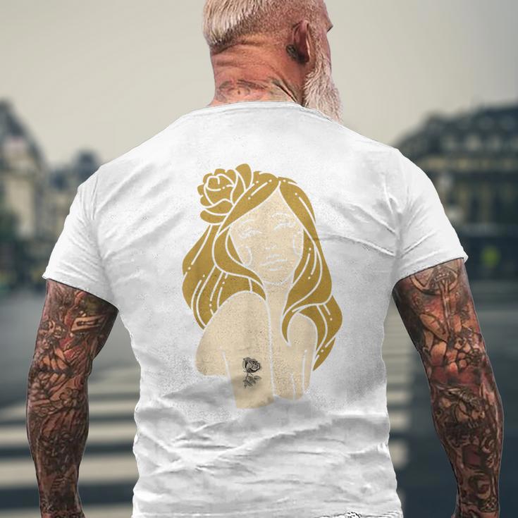 かわいいタトゥーガールファニーユニセックスデザインメンズレディースtシャツ メンズTシャツ バックプリント 高齢者への贈り物