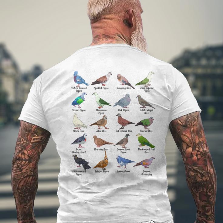 さまざまな種類のハト ハト 長袖tシャツ メンズTシャツ バックプリント 高齢者への贈り物