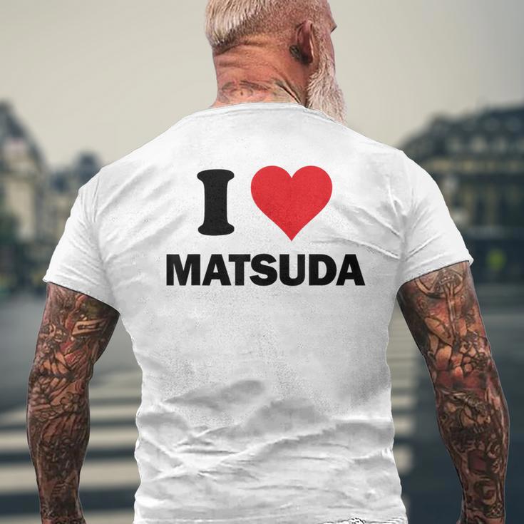 アイハート 松田 日本 愛 日本土産 メンズTシャツ バックプリント 高齢者への贈り物