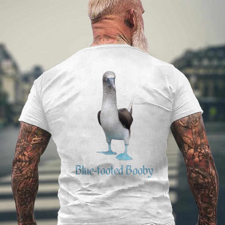アオアシカツオドリの品種鳥類学 メンズTシャツ バックプリント 高齢者への贈り物
