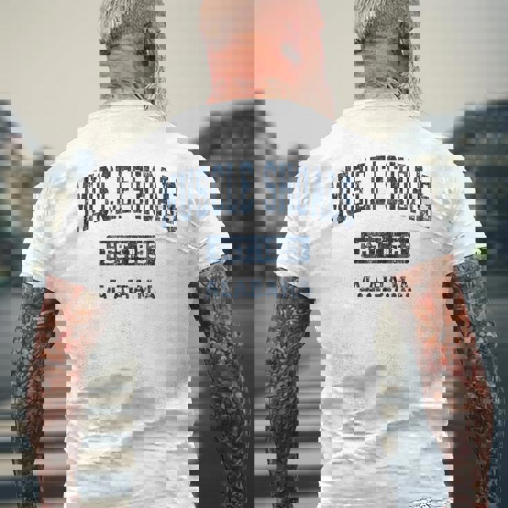 アラバマ州マッスルショールズアラバマ州ヴィンテージスポーツエスタブリッシュドネイビーデス メンズTシャツ バックプリント 高齢者への贈り物