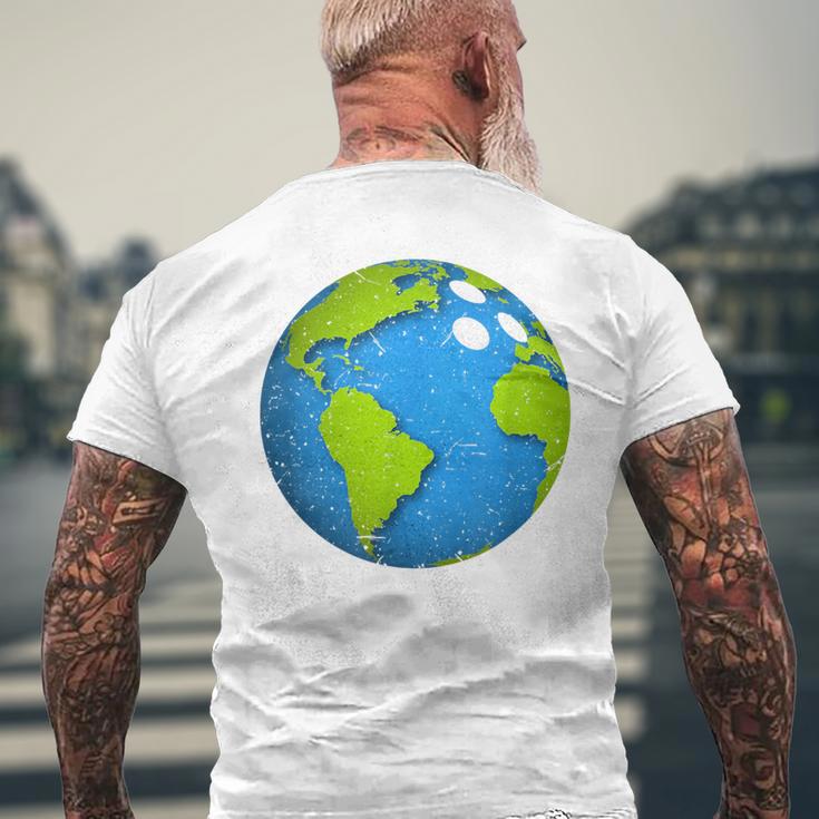 アースボウリングボールアースデイフェイバーズファニーアースデイ メンズTシャツ バックプリント 高齢者への贈り物