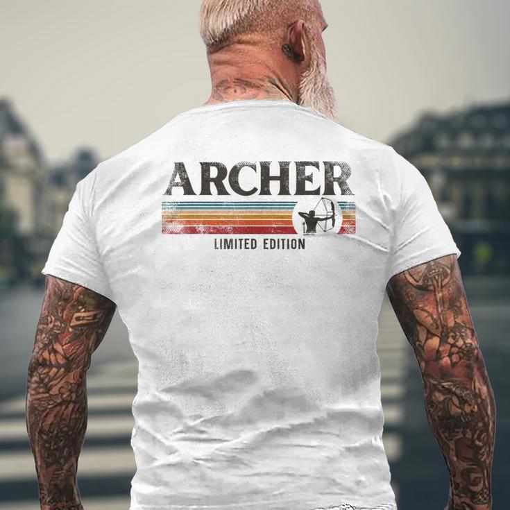アーチェリー 弓 アーチャー レトロ ヴィンテージ アーチャー メンズTシャツ バックプリント 高齢者への贈り物